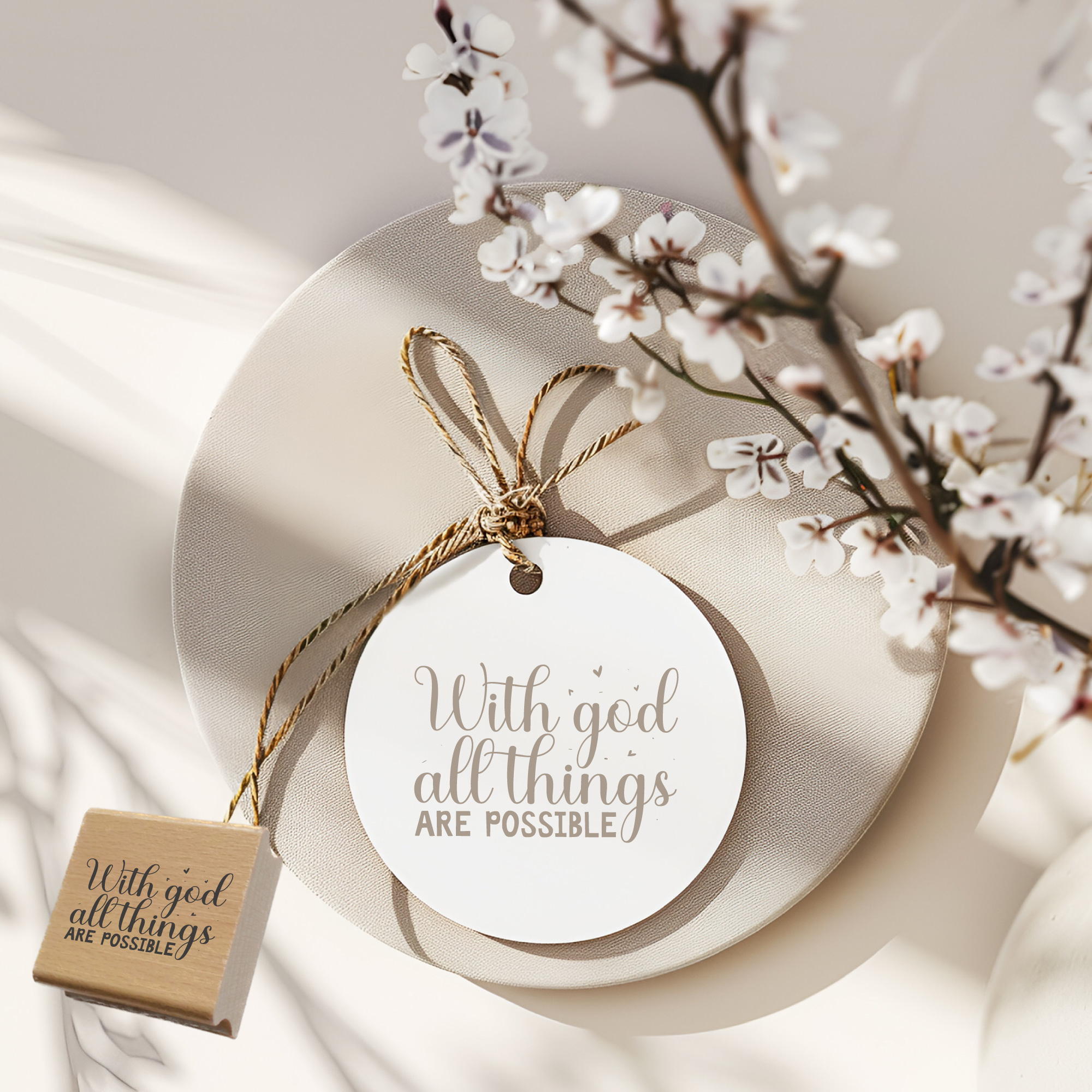 Segensstempel "With God all things are possible" Christlicher Stempel | Englisch