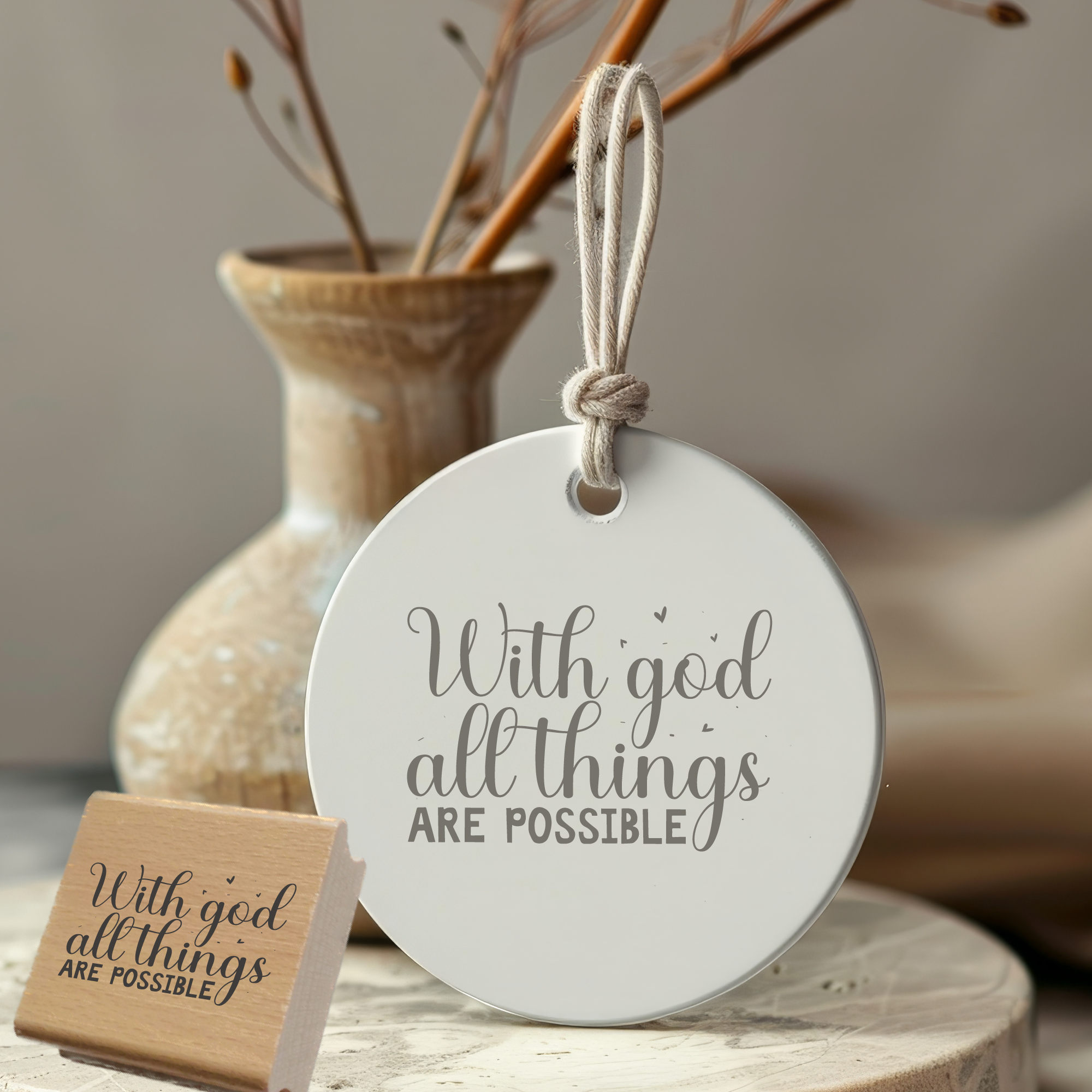 Segensstempel "With God all things are possible" Christlicher Stempel | Englisch