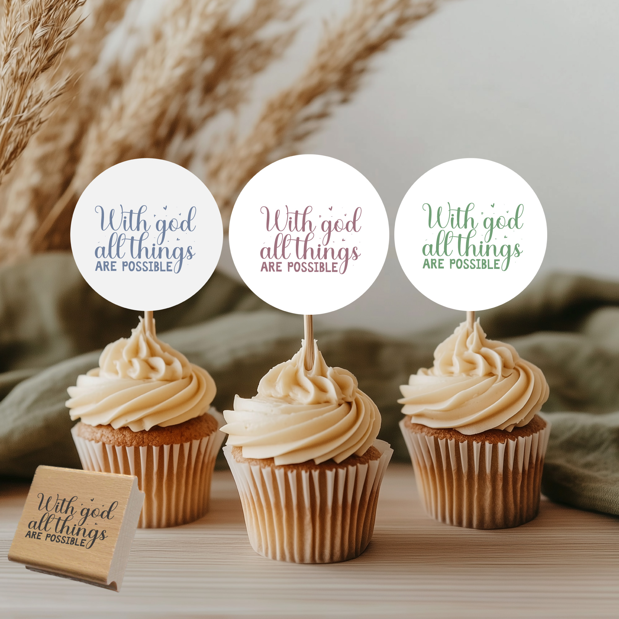 Segensstempel "With God all things are possible" Christlicher Stempel | Englisch