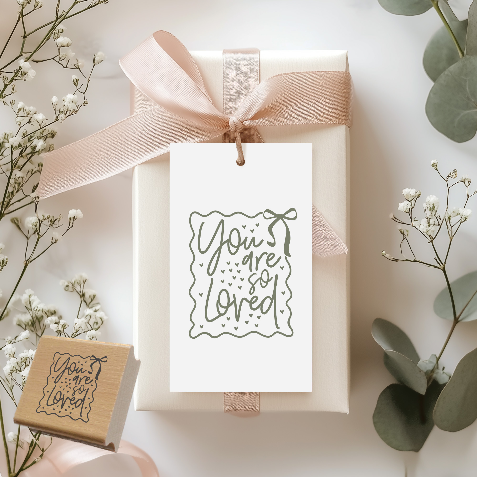 Segensstempel "You are so loved" Christlicher Stempel hearts | Englisch
