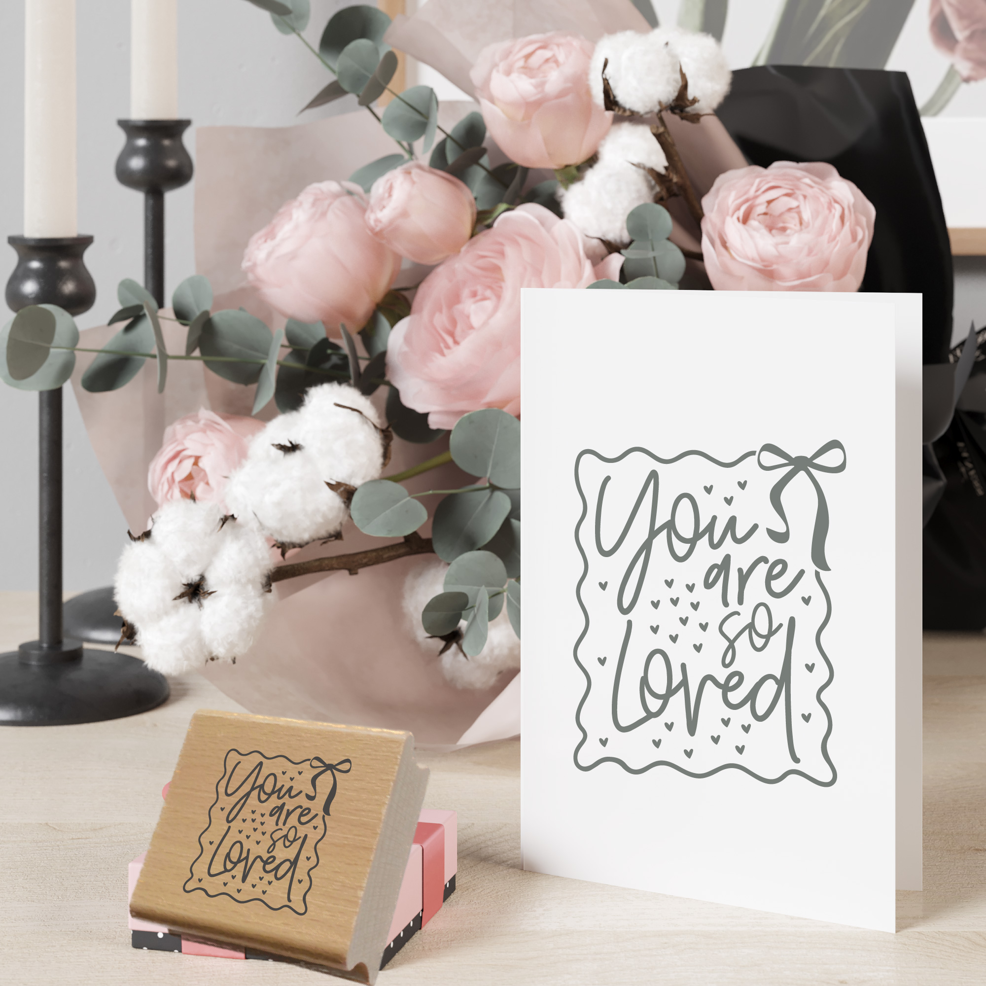 Segensstempel "You are so loved" Christlicher Stempel hearts | Englisch