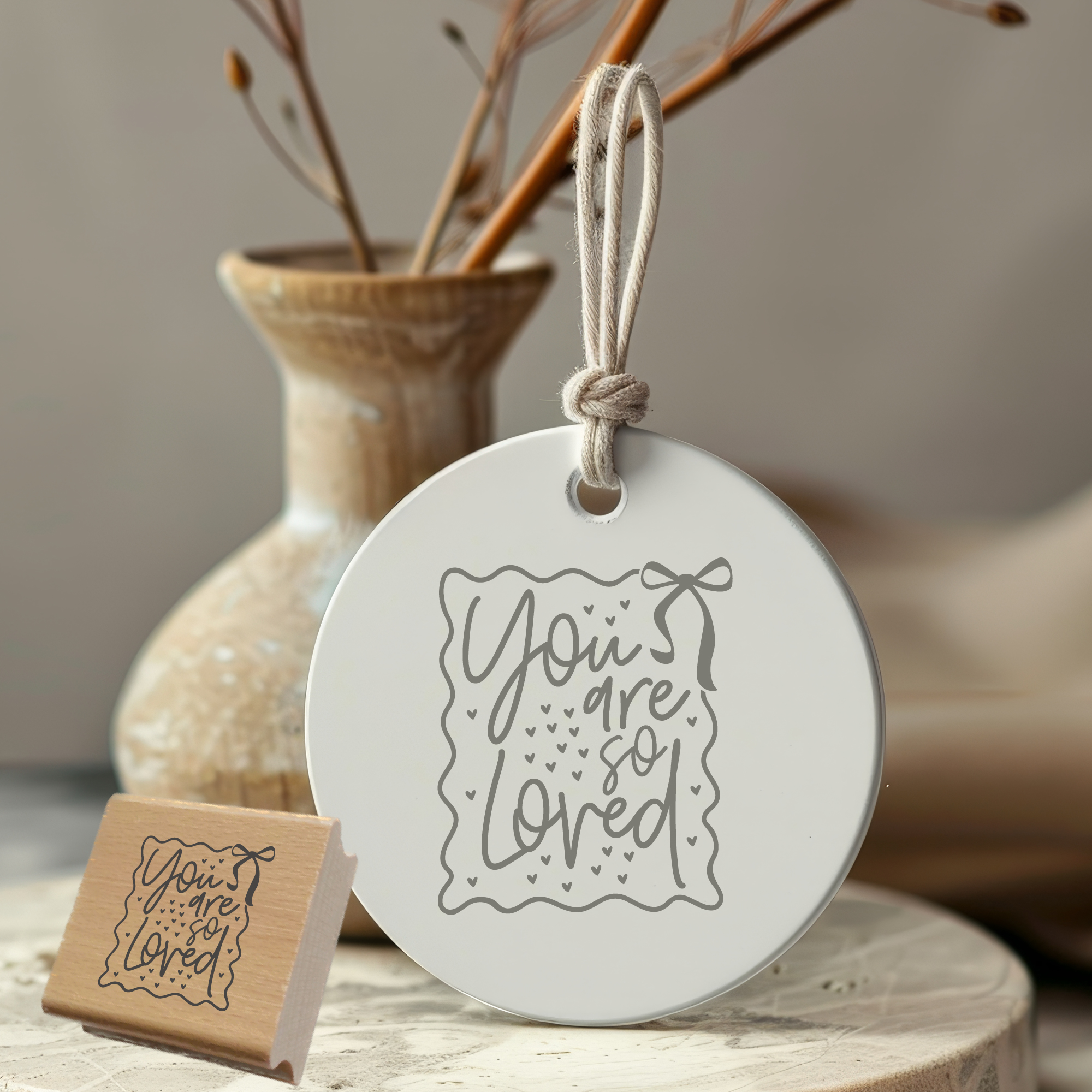 Segensstempel "You are so loved" Christlicher Stempel hearts | Englisch