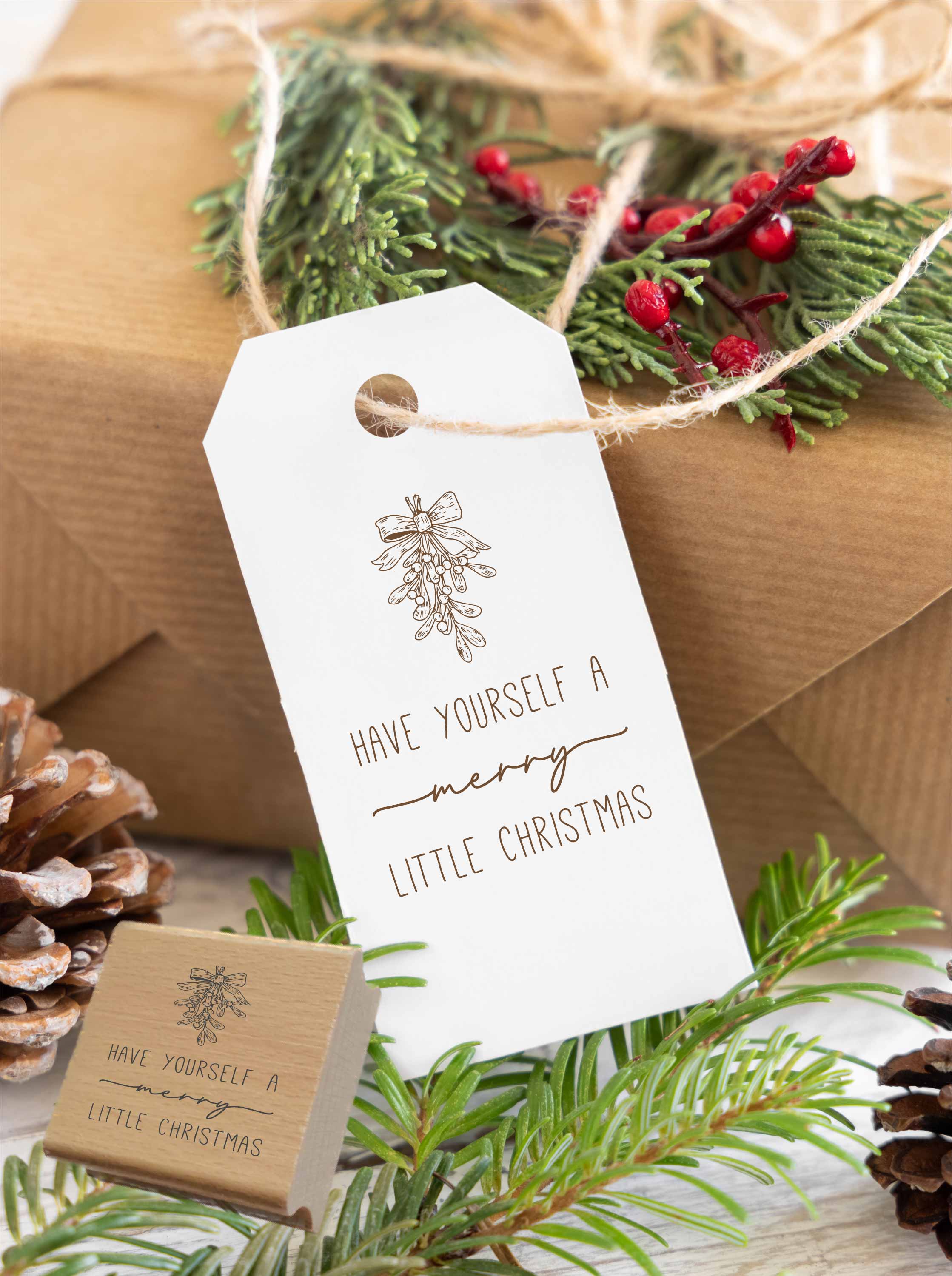 Weihnachtsstempel "Have yourself a merry little christmas"