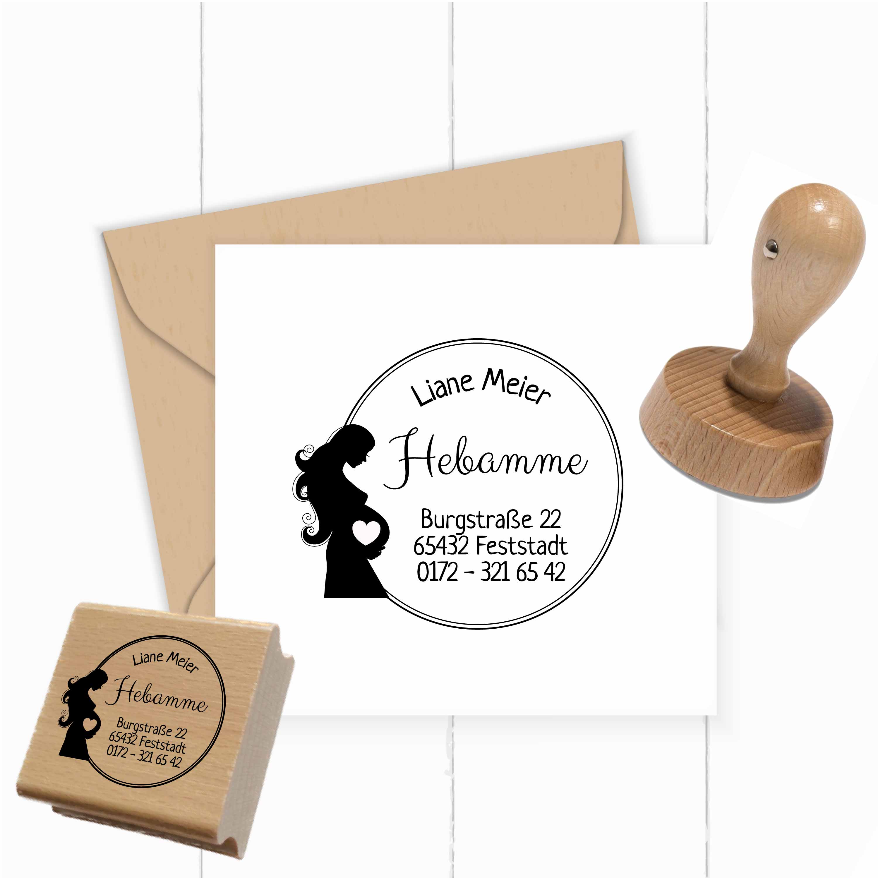 AdressSTEMPEL für Hebammen und Geburtshelfer "Babylove"