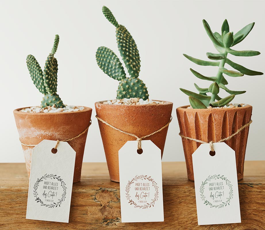 Jahreslosung 2025 STEMPEL "Prüft alles, das Gute behaltet" Flora