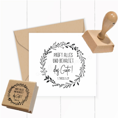 Jahreslosung 2025 STEMPEL "Prüft alles, das Gute behaltet" Flora