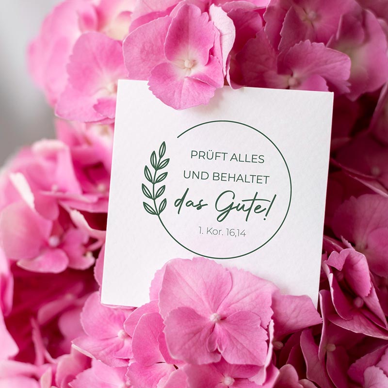 Jahreslosung 2025 STEMPEL "Prüft alles, das Gute behaltet" Kranz